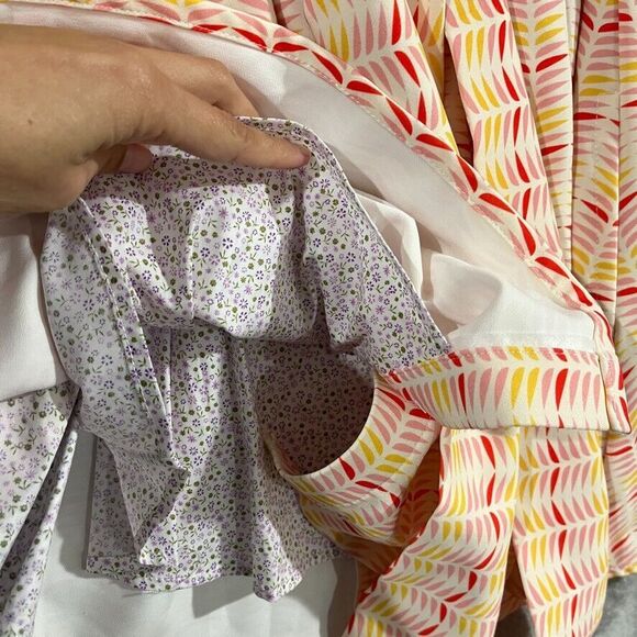 Christy & Fang Girls Dress Pink Yellow Retro Cottagecore Ruffle A-Line Sz Small - Picture 6 of 11